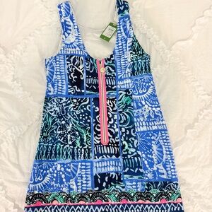 Lilly Pulitzer Blue and Green Patterned Dress